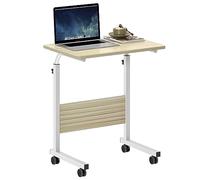 SogesHome Scrivania per computer 60 x 40 cm Tavolo da lavoro mobile di supporto regolabile in altezza tavolino per divano letto ospedale infermeria lettura mangiare, acero bianco, 05#1-60MP-SH-1