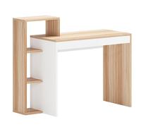 SogesHome Scrivania per computer con stoccaggio e ripiani 110 cm x 40 cm per piccoli spazi Moderno stile semplice Tavolo d'angolo WL-SZKST-BD-1