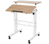 SogesHome Scrivania per Computer, Postazioni di lavoro per computer, Tavolo da Studio Regolabile, Tavolo da Lavoro in Acciaio Legno per Ufficio Camera da Letto, 60 * (30 + 30) cm