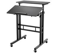 SogesHome Scrivania per Computer, Postazioni di lavoro per computer, Tavolo da Studio Regolabile, Tavolo da Lavoro in Acciaio Legno per Ufficio Camera da Letto, 60 * (30 + 30) cm