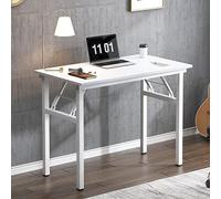 SogesHome Scrivania per computer,Scrivania pieghevole, Tavolo da Studio,Scrivania da ufficio, per l'ufficio domestico,80 x 40 x 75 cm Bianco,AC5DW-8040-SH