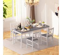 SogesHome Set da Pranzo con 1 Tavolo 4 Sedie in Legno MDF Design Semplice Set di mobili per la sala da pranzo Gruppo di Sedute Paul Tavolo da Pranzo Tavolo da pranzo