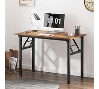 SogesHome SH-AC5FB-100 - Tavolo pieghevole per PC, scrivania da ufficio, postazione di lavoro per casa e ufficio, tavolo da conferenza, 100 x 60 x 75 cm, rovere vintage e nero, SH-AC5FB-100