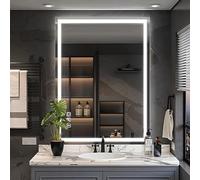SogesHome Specchio da bagno, specchio da parete, orizzontale e verticale, montabile con illuminazione, altoparlante Bluetooth, anti-appannamento, LED dimmerabile, 3 modalità di luce, 60 x 80 cm