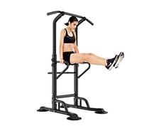 SogesHome Stazione Multifunzione per Allenamento, Power Tower Torre per Trazioni e Dip Stazione Fitness Multifunzionale Dip Station con Barra per Trazioni Regolabile in Altezza da 190 a 230 cm