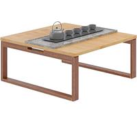 SogesHome Tavolino laterale in bambù Tavolino da caffè Tavolino da caffè Pieghevole Basso Zen Tavolino da tè da pavimento Tavolo Tatami Tavolo da veranda Retrò Tavolini terminali per soggiorno camera