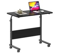 SogesHome Tavolino mobile Comodino Scrivania del computer Banco di stand Tavolo regolabile in altezza Tavolino per divano letto 05#3-80BK-SH