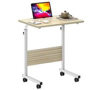 SogesHome Tavolino regolabile regolabile con ruote scrivania per computer portatile con slot per tablet e mobile letto, divano, lettura e telelavoro 60 x 40 cm