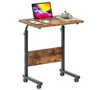 SogesHome Tavolino regolabile regolabile con ruote scrivania per computer portatile con slot per tablet e mobile letto, divano, lettura e telelavoro 60 x 40 cm