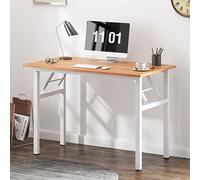 SogesHome Tavolo pieghevole Scrivania da computer 100 x 60 x 75 cm Scrivania da PC Scrivania Scrivania da ufficio per uso domestico Tavolo da scrittura, Tavolo da conferenza,Teak&Bianco, AC5BW-100-SH
