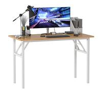 SogesHome Tavolo pieghevole Scrivania da computer 120 x 60 x 75 cm Scrivania da PC Scrivania Scrivania da ufficio per uso domestico Tavolo da scrittura, Tavolo da conferenza, Teak&Bianco,AC5BW-120-SH