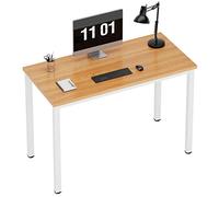 SogesPower Scrivania per computer, Scrivania per ufficio, Tavolo per computer portatile PC, Stazione di lavoro, 100 x 60 x 75 cm, Teak Bianco