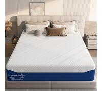 SogesSleep Materasso doppio, 25,4 cm, in memory foam, con gel rinfrescante per alleviare la pressione, certificato CertiPUR-US e senza fibra di vetro, copertura lavabile