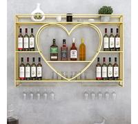 Soggiorno del soggiorno a parete di vino, portano moderno di vetro di vino commerciale, porta d'altura a montaggio a parete di grande capacità per bottiglie di vino, portaoggetti industriali,