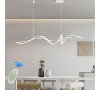 Soggiorno Lampada a sospensione LED Dimmerabile Lampadario Tavolo da pranzo Cucina Lampadari Moderna Spirale Regolabile in altezza per Ufficio Corridoio Studio Lampada da soffitto (Bianco, L120cm)