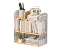 Soggiorno Libreria da tavolo Density Board, con organizer for ripiani da scrivania con deflettore in plastica, semplice libreria for la cucina domestica dell'ufficio Moderna(L30xW22xH40 cm)