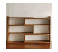 Soggiorno Libreria Regolabile in Larghezza a 3 Livelli, Libreria con Scaffale in Legno Espositore Portaoggetti for Home Office, Soggiorno, Cucina, Camera da Letto, Marrone Moderna(L60-120xD17xH80cm)
