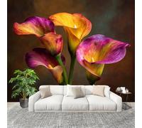 Soggiorno Murale Adesivi da Parete 200x140cm Dipinto Ad Olio Di Calla Romantica Effetto 3D Murales Tessuto non Tessuto Multicolore Poster Design per Sala Giochi Corridoio Lounge Pareti