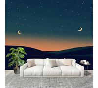 Soggiorno Murale Adesivi da Parete 350x256cm Semplice Cielo Notturno Con Stelle Effetto 3D Murales Carta da Parati in Tessuto non Tessuto Blu Scuro Poster Design per Sala Lounge Pareti