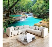 Soggiorno Murale Adesivi da Parete 400 x 280 cm, Natura Piante Fiumi Animali Murales Carta da Parati in Tessuto non Tessuto, Colorfule Poster Design per Sala Giochi Corridoio Lounge Pareti