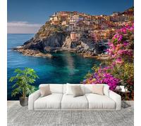 Soggiorno Murale Adesivi da Parete 400x280 cm Le Romantiche Cinque Terre, Italia Effetto 3D Murales Carta da Tessuto non Tessuto Colorato Poster Design per Sala Giochi Corridoio Lounge Pareti