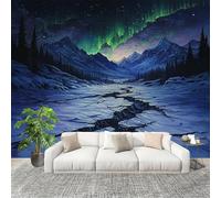 Soggiorno Muralo 250x175cm Crepa Della Valle Dell'Aurora Fotomurali Non Tessuto Decorazione Arte Murale Moderna Blu Scuro per Casa Ufficio Sala da Pranzo e Cucina Ristorante