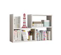Soggiorno Scaffale da scrivania allungabile in legno, scaffale for libri, scaffale for forniture for ufficio, libri, decorazioni, verde, estensibile fino a 73 cm di lunghezza (bianco) Moderna