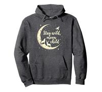 Soggiorno Wild Moon Bambino Mistico Cielo Notturno Felpa con Cappuccio, Unisex per Adulti, Grigio Scuro, M