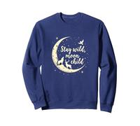 Soggiorno Wild Moon Bambino Mistico Cielo Notturno Felpa, Unisex per Adulti, Navy, XL