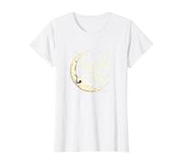 Soggiorno Wild Moon Bambino Mistico Cielo Notturno Maglietta, Donna, Bianco, L
