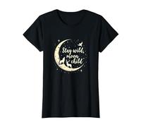 Soggiorno Wild Moon Bambino Mistico Cielo Notturno Maglietta, Donna, Nero, XXL