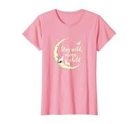 Soggiorno Wild Moon Bambino Mistico Cielo Notturno Maglietta, Donna, Rosa, XXL