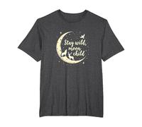 Soggiorno Wild Moon Bambino Mistico Cielo Notturno Maglietta, Uomo Taglie Grandi, Grigio Scuro, 5X Tall