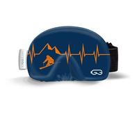 SOGGLE Copertura protettiva per occhiali da sci in microfibra (taglia unica), colore: Heartbeat Skier Blue/arancione