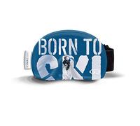Soggle - Protezione per maschera da sci, in microfibra, taglia unica, motivo: scritta in inglese “Born to ski”