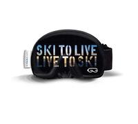 Soggle - Protezione per maschera da sci, in microfibra, taglia unica, motivo: scritta in inglese live to ski