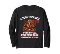 Soggy Beaver - Barbecue Backyard Pitmaster Grilling Chef Maglia a Manica