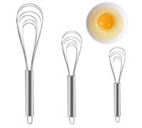 SOGHO 3 frusta piatta in acciaio inox, frusta, frusta a mano, frusta per la cucina per mescolare, mescolare impasto, uova, schiumare, battere, whisky di alta qualità per sala da pranzo