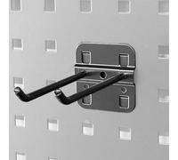 Sogi ARR-2GAN-100 Gancio Doppio Dritto in Acciaio Inossidabile 100 mm per Pannelli Porta Attrezzi - Compatibile con Arredo Officina ARR-OFF