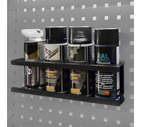 Sogi Gancio porta bombolette spray per pannelli porta attrezzi - Nero, Acciaio, 340 x 100 x 100 mm, Compatibile con arredo officina ARR-OFF