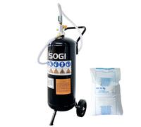 SOGI SPS-7 Sabbiatrice portatile a bicarbonato di sodio - 26.5 L (7 galloni) - 6.2 bar - uso esterno e interno (Sabbiatrice + 25 kg di bicarbonato di sodio)