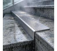 Soglia di Dislivello Pavimento Impermeabile, Protezione per Bordi di Scale | Profilo Antiscivolo in Acciaio Inox per Bordi di Scale, Profilo Robusto e Rigido per Bordi di Gradini, Spessore 3 mm