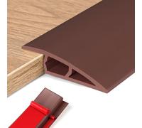 Soglia di Dislivello Pavimento in PVC, Profilo di Transizione Pavimento per Dislivello di, Pavimento Bordo Autoadesivo (caffè, 5~10mm(H),2M(L))
