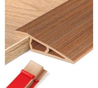 Soglia di Dislivello Pavimento in PVC, Profilo di Transizione Pavimento per Dislivello di, Pavimento Bordo Autoadesivo (Legno Marrone, 10~15mm(H),1M(L))