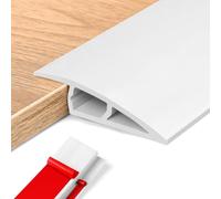 Soglia di Dislivello Pavimento in PVC, Profilo di Transizione Pavimento per Dislivello di, Pavimento Bordo Autoadesivo (Bianco, 10~15mm(H),2M(L))