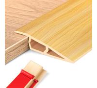 Soglia di Dislivello Pavimento in PVC, Profilo di Transizione Pavimento per Dislivello di, Pavimento Bordo Autoadesivo (Legno Chiaro, 15~20mm(H),1M(L))