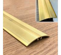 Soglia di Dislivello Pavimento Profilo di Transizione Antiscivolo in Ottone | Profilo di Separazione e Soglia in Ottone Massiccio, 90-150 cm, Profilo di Finitura per Legno, Piastrelle, Vinile e Laminato