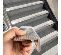 Soglia di Dislivello Pavimento Profilo in Acciaio Inox per Bordi di Scale | Spessore 3 mm, Profilo Antiscivolo per Scale da Esterno, per Bordi di Scale, Profilo di Giunzione a L per Gradini 71-160 cm