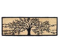 SOGLIA Zerbino Cocco Naturale 40x120cm Albero della vita, Fondo Gomma Black Tree