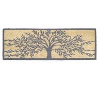 SOGLIA Zerbino Cocco Naturale 40x120cm Albero della vita, Fondo Gomma Grey Tree
